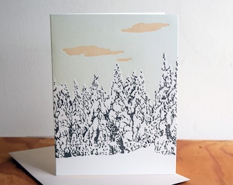 Snowbound, Letterpress Holiday Greeting Card