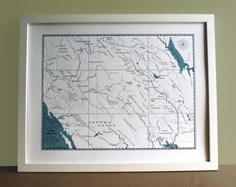 Sonoma Mountains California Map Cuff Bracelet Santa Rosa Napa