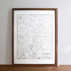 Mapa „The Three Sisters Wilderness”, Oregon, wydruk wypukły