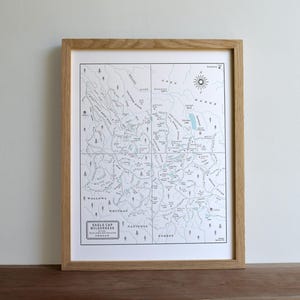 Eagle Cap Wilderness dans les montagnes Wallowa, Oregon, carte typographique Impression sans cadre