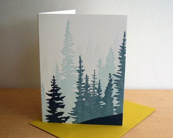 Pacific Northwest Forest Letterpress Card