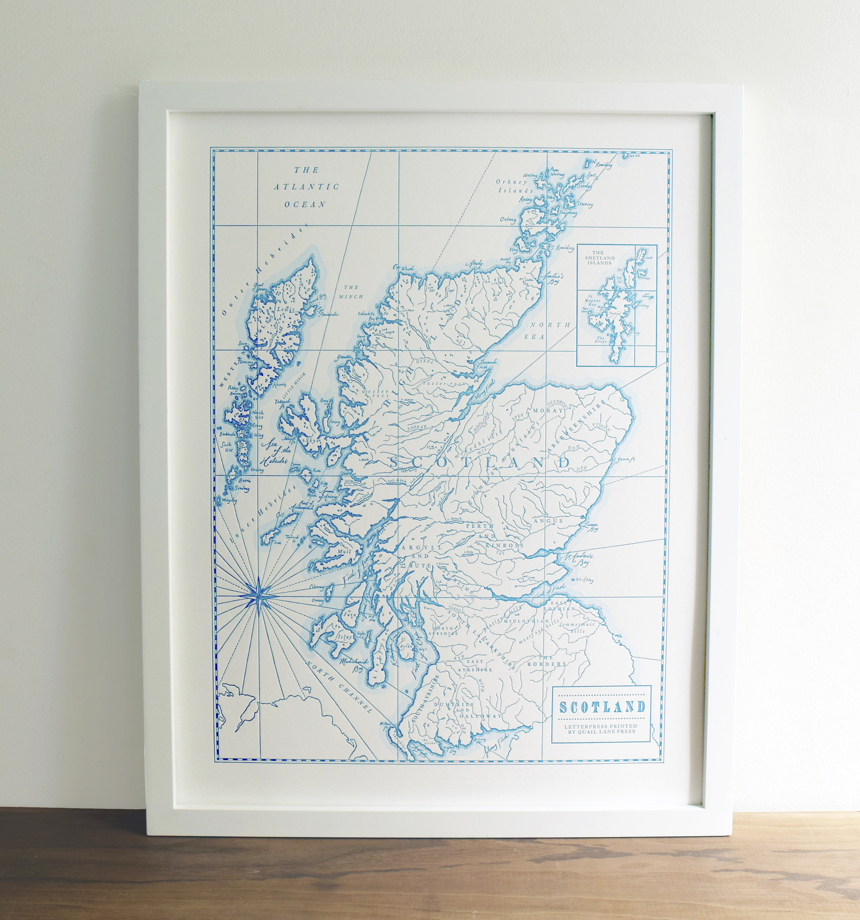スコットランド、活版印刷地図、額なし印刷 - Etsy 日本