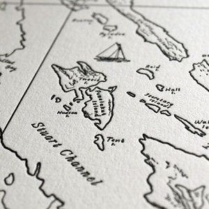 Carte des îles Gulf de la Colombie-Britannique Impression non encadrée image 4