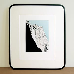 Yosemite Falls, Yosemite National Park Letterpress Print Illustrated Wall Art