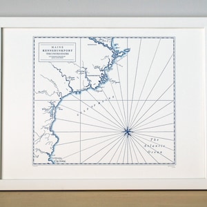 Kennebunkport, Maine, carte typographique Impression artistique