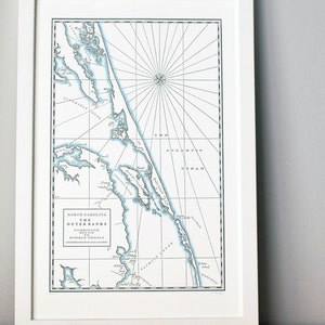 Outer Banks, Letterpress Map Print (Dark Grey)