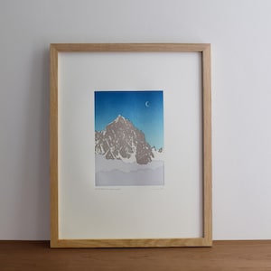 Mountain Twilight, Letterpress Landscape Print