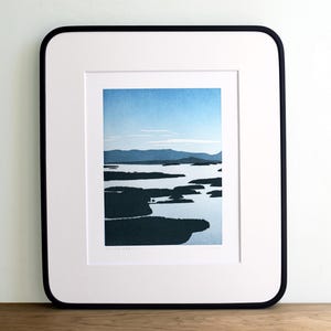 Salish Sea, High Summer Letterpress, Landscape, Wall Art Print