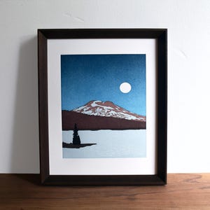 Moonrise, South Sister from Sparks Lake, Oregon Wall Art Print