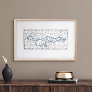 Channel Islands, California, Letterpress printed Map