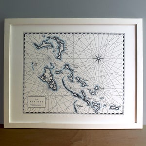 Bahamas, carte imprimée en typographie, art mural, impression sans cadre
