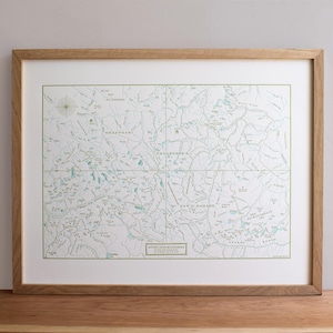 Alpenseen Wilderness, Okanogan Wenatchee National Forest Washington Letterpress Map Print