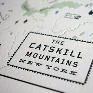 Catsrill Mountains, Catsstill Park New York Letterpress Map Print