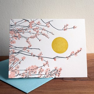 Cherry Blossoms, Letterpress Greeting Card image 1