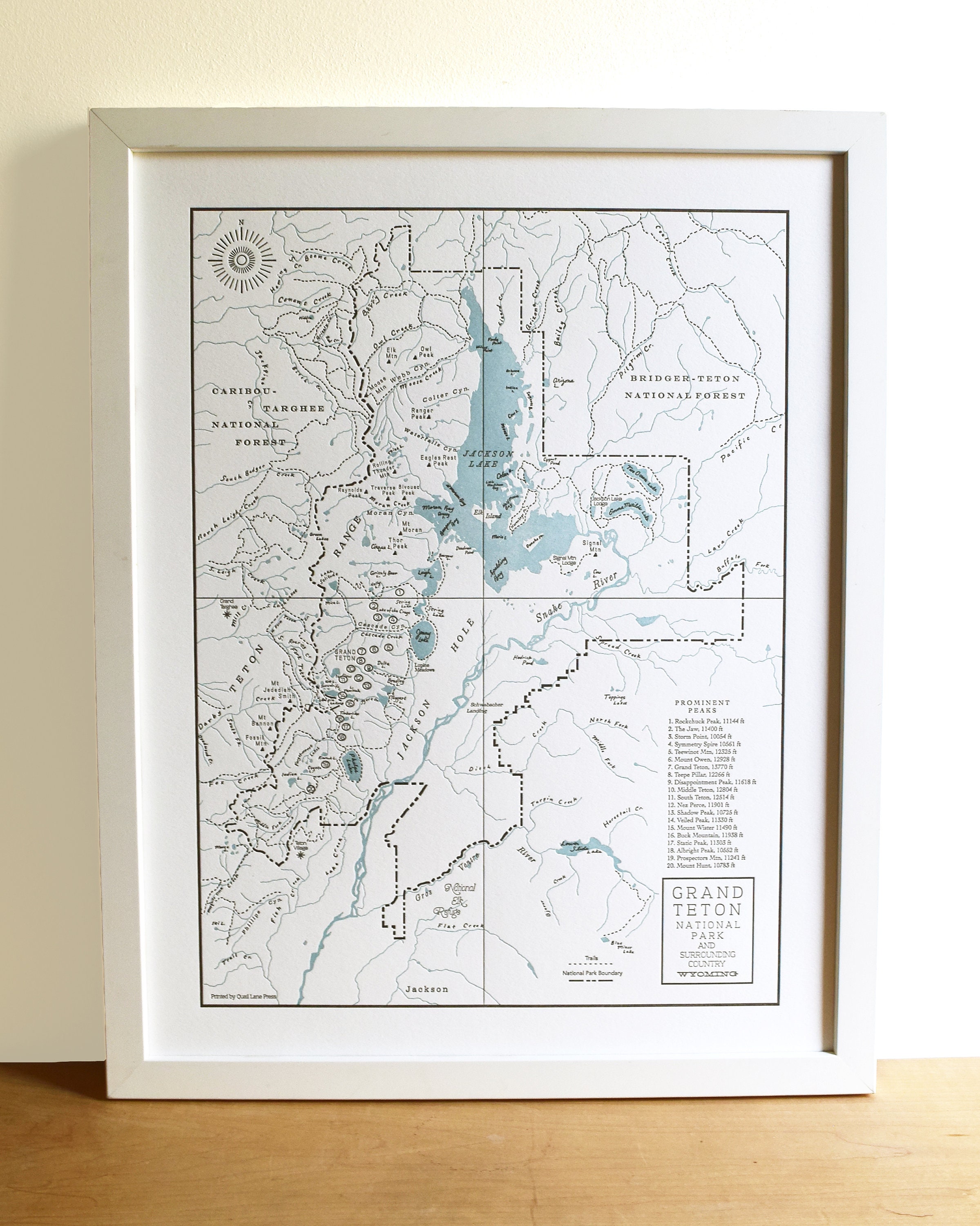 Pictorial Map of the Jackson Hole country and Grand Teton National Park Print 