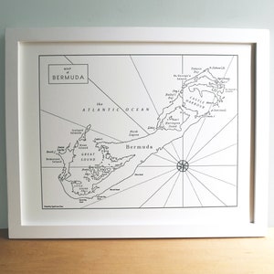 Bermuda, Letterpress Printed Map