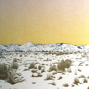 High Desert Winter Letterpress Unframed Print image 2