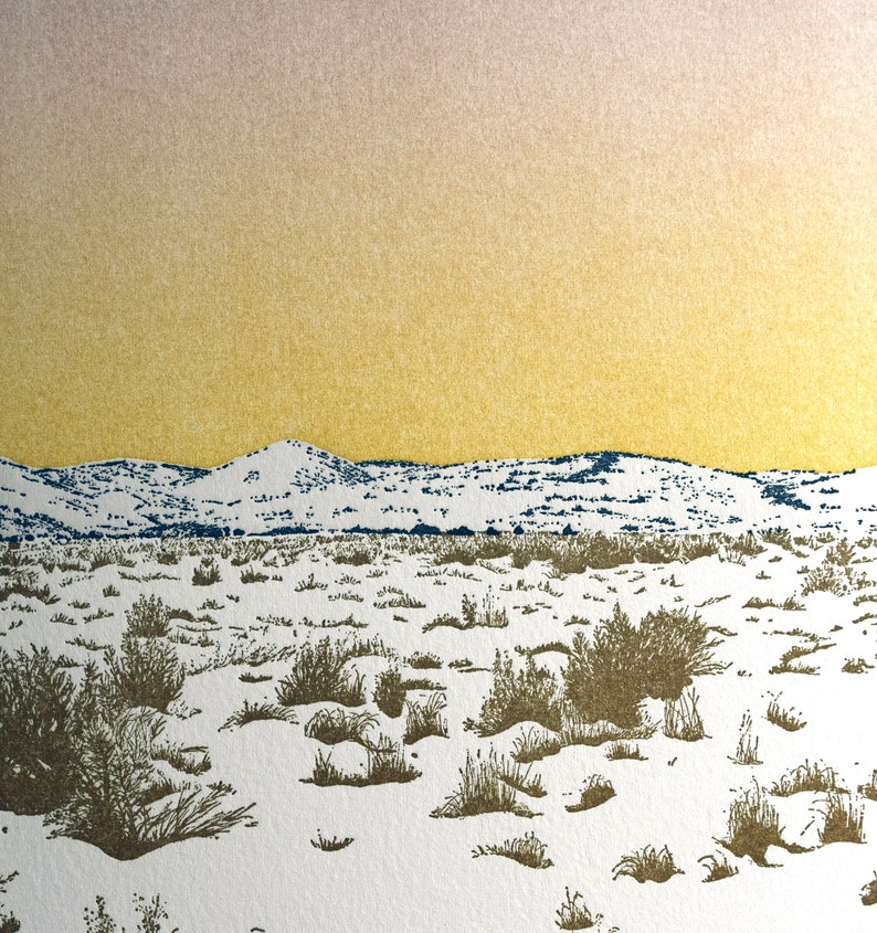 High Desert Winter Letterpress Unframed Print image 2