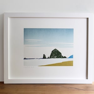 Haystack Rock, Cannon Beach, the Oregon Coast, Illustrated Print image 1