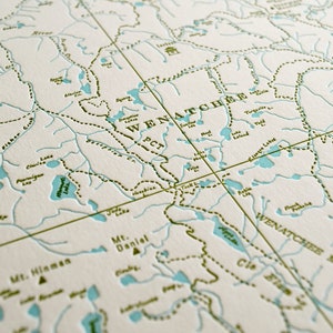 Alpenseen Wilderness, Okanogan Wenatchee National Forest Washington Letterpress Map Print