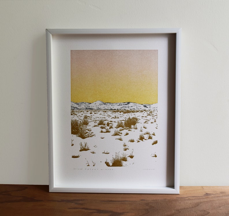 High Desert Winter Letterpress Unframed Print image 1