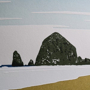 Haystack Rock, Cannon Beach, the Oregon Coast, Illustrated Print image 2