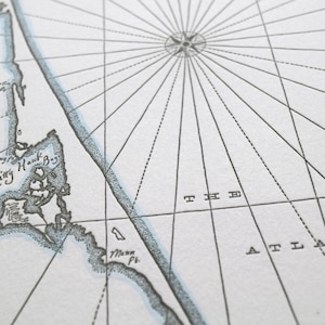 Outer Banks, Letterpress Map Print Dark Grey image 2