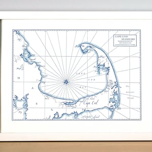 Baie de Cape Cod et bord de mer, carte typographique Impression artistique