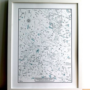 Colorado Map, The Front Range from Fort Collins to Colorado Springs, Aspen and Vail, Letterpress Wall Art Unframed Print