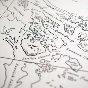 Carte des îles Gulf de la Colombie-Britannique Impression non encadrée image 2