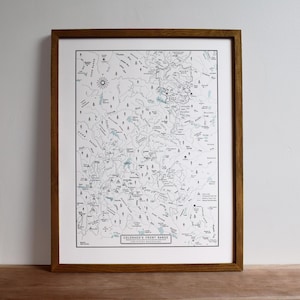 Karte von Colorado, Frontbereich von Fort Collins bis Colorado Springs, Aspen und Vail, Letterpress Wall Art Ungerahmter Druck