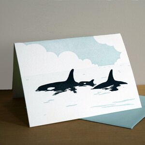 Orca Pod Letterpress Greeting Card image 2