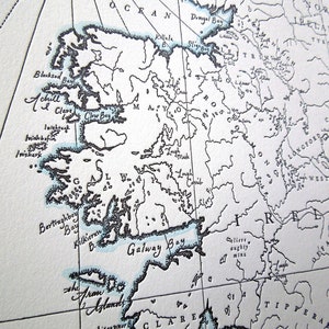 Ireland, Letterpress Printed Map, Wall Art Print image 2