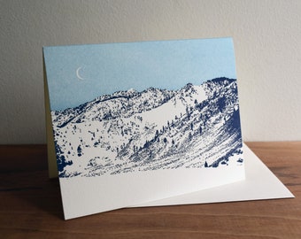 First Snow, Letterpress Holiday Greeting Card