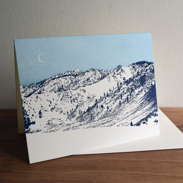 First Snow, Letterpress Holiday Greeting Card