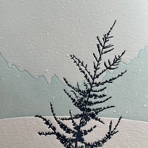 Cedar In Snow, Holiday Letterpress Greeting Card