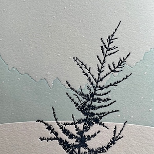 Cedar In Snow, Holiday Letterpress Greeting Card
