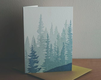 Pacific Northwest Forest Letterpress Card