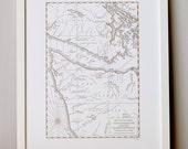 Vancouver Island and the Olympic Peninsula, Letterpress Printed Map (Cocoa)