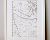 Vancouver Island and the Olympic Peninsula, Letterpress Printed Map (Cocoa)