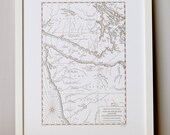 Vancouver Island and the Olympic Peninsula, Letterpress Printed Map (Cocoa)