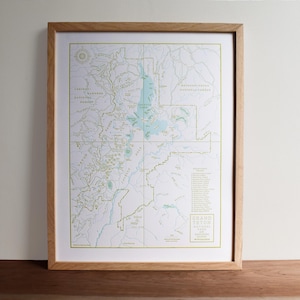 Parc national de Grand Teton, Jackson Hole, carte typographique, art mural, impression