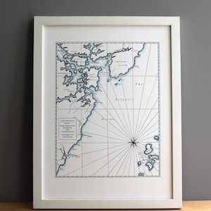 Portsmouth, New Hampshire, Letterpress Karte Kunstdruck