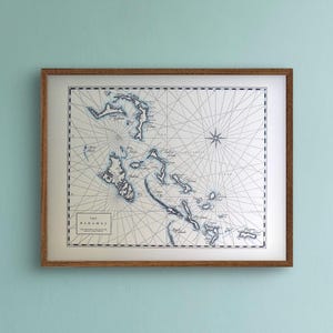The Bahamas, Letterpress Printed Map, Wall Art, Unframed Print