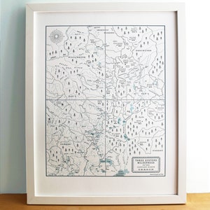 The Three Sisters Wilderness, Oregon, Letterpress Map Print