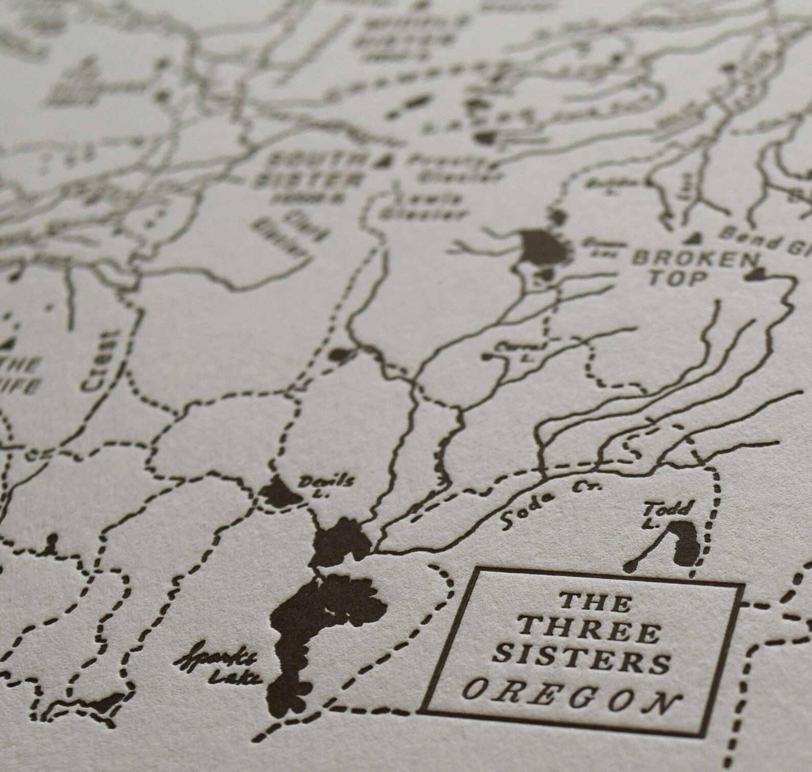 Three Sisters Mini Map Letterpress Print - Etsy