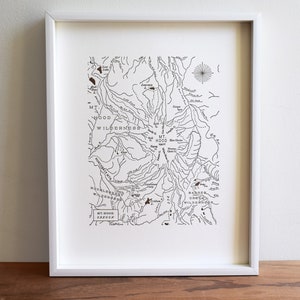 Mount Hood, Oregon, Letterpress Printed Mini Map