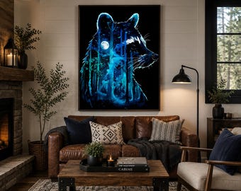 Racoon Poster, Wildlife Wall Art, Animal Decor, Cute Raccoon Print, Nature Lover Gift, Forest Animal Art, Kids Room Decor