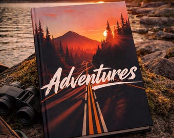 Camping journal, Travel Adventures Hardcover Journal Matte, Traveler's Diary, Wanderlust Notebook, Adventure Logbook, Vacation Scrapbook