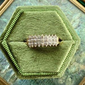 Vintage 10k Yellow Gold 9 Stack “Highway to Heaven” Diamond Ring • 27 Diamonds • Hallmarked